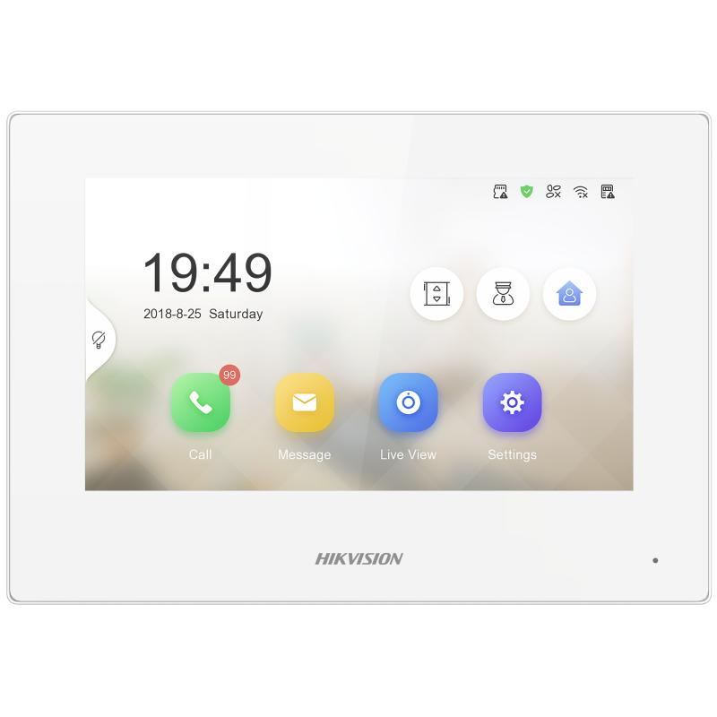 Hikvision DS-KH6320-LE1/White Video Intercom 7-inch Touch Screen Room Station