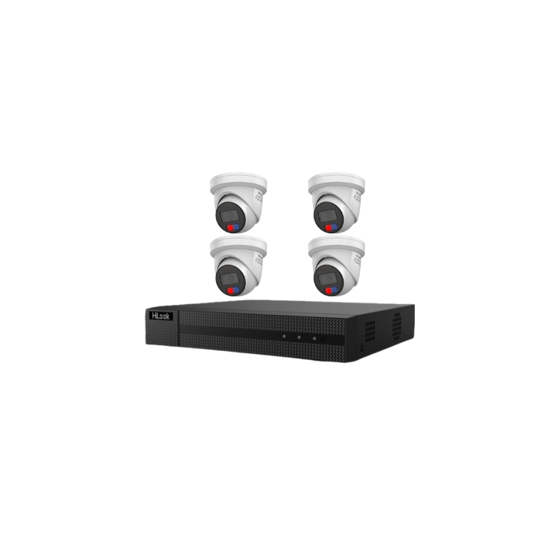 Hilook 4 x 6MP AI All-in-one Alarm Camera 1 x 4-ch NVR